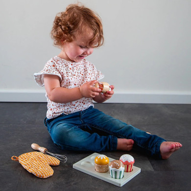 Set cupcake in legno - Gioco montessoriano per bambini 18m+ Tryco Baby