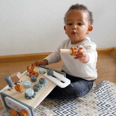 Tavolo da lavoro in legno per bambini con accessori - Tryco Baby