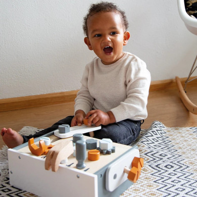 Tavolo da lavoro in legno per bambini con accessori - Tryco Baby