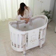 Lettino Ovale Orso cuore Coccolissimi con materasso