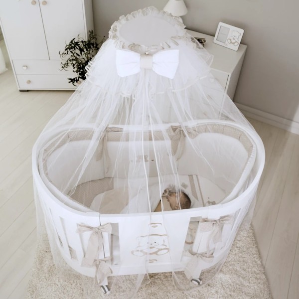 Lettino Ovale Orso cuore Coccolissimi con materasso