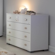 Comò Quadro 4 cassetti Orso cuore Coccolissimi