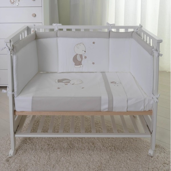 Paracolpi + Piumino sfoderabile + Set lenzuola 3pz per Lettino Compact e Next2Me Forever Cercatore di stelle Coccolissimi