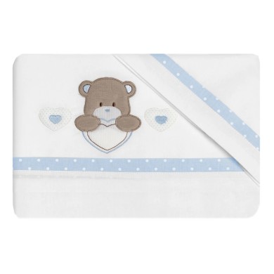 Set lenzuola 3pz per lettino Orso cuore Coccolissimi