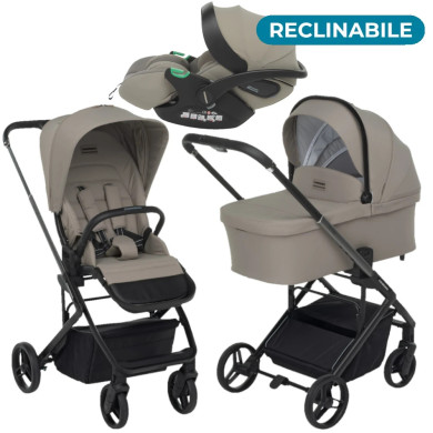 Trio TicToc Foppapedretti con Seggiolino Auto Disk i-Size Reclinabile
