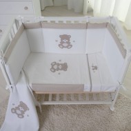 Paracolpi + Piumino sfoderabile + Set lenzuola 3pz per Lettino Compact fiancoletto e Next2Me Forever Orso cuore Coccolissimi