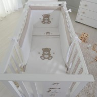 Paracolpi + Piumino sfoderabile + Set lenzuola 3pz per Lettino Compact fiancoletto e Next2Me Forever Orso cuore Coccolissimi