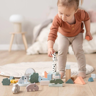 Set Costruzioni in Legno Montessori 34 Pezzi - Done by Deer