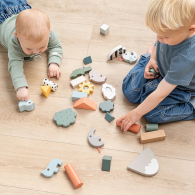 Set Costruzioni in Legno Montessori 34 Pezzi - Done by Deer