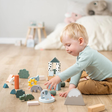 Set Costruzioni in Legno Montessori 34 Pezzi - Done by Deer