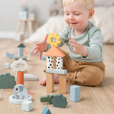 Set Costruzioni in Legno Montessori 34 Pezzi - Done by Deer