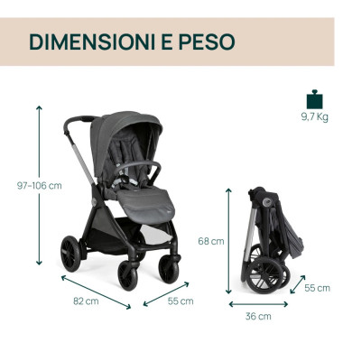 Trio Bellagio2 Chicco con Ovetto Reclinabile, Borsa e stand-up Omaggio