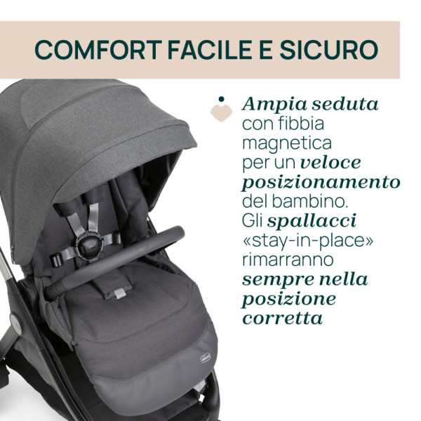 Trio Bellagio2 Chicco con Ovetto Reclinabile, Borsa e stand-up Omaggio