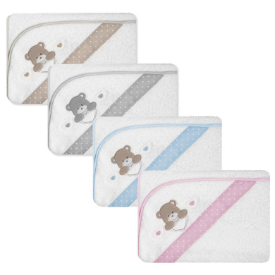 Corredino nascita Essential Orso Cuore – Set completo ricamato