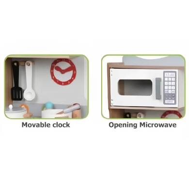 Cucina giocattolo in legno con 14 accessori per bambini Smart 7253