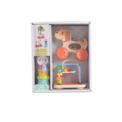 Set giochi in legno Moni Toys 2203 – 9 pezzi educativi per bambini