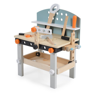 Banco da lavoro in legno 1176 – Gioco educativo con attrezzi Moni Toys