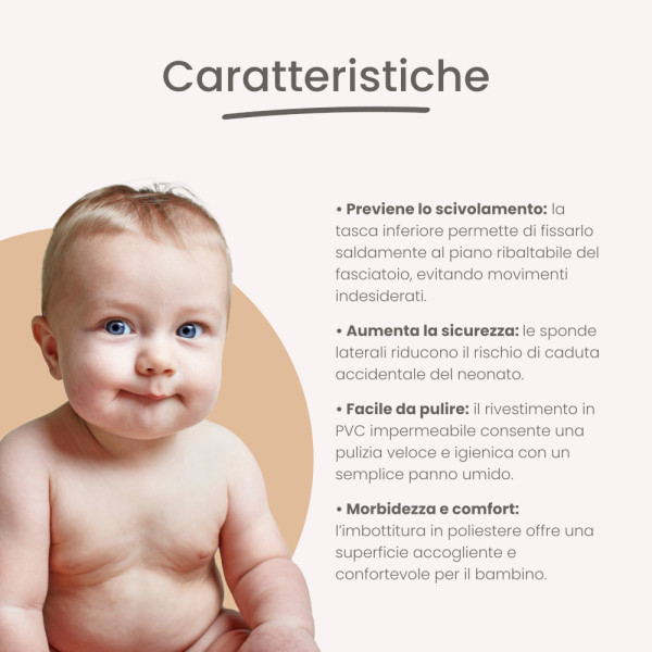 Materassino fasciatoio con sponde anticaduta Palla Pallina