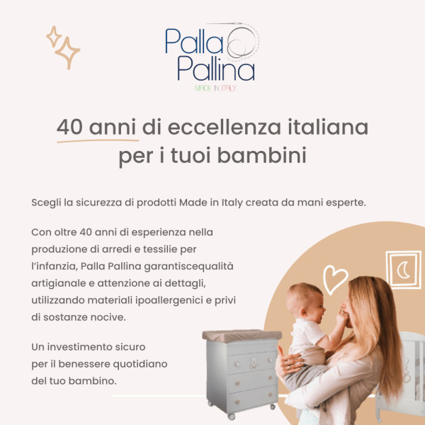 Materassino fasciatoio con sponde anticaduta Palla Pallina