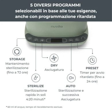 Sterilizzatore con asciugatura 2 in 1 SteriDry 1088 di Nuvita