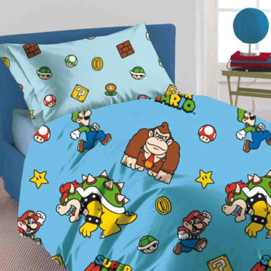 Parure copripiumino junior singolo 1 piazza - Super Mario
