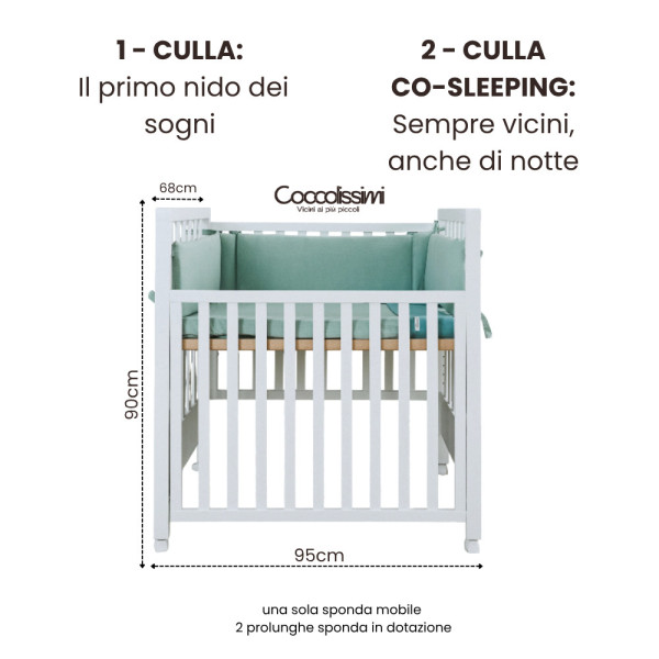Kit Dreamy TicToc - Culla Evolutiva, tessile, trio TicToc e pappananna