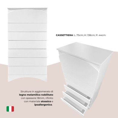 Settimino Dreamy Coccolissimi – Cassettiera 7 cassetti per cameretta