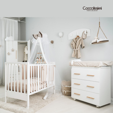Cameretta Dreamy Coccolissimi – Culla, fasciatoio, coordinato tessile
