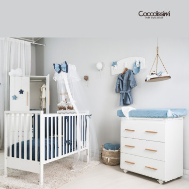 Cameretta Dreamy Coccolissimi – Culla, fasciatoio, coordinato tessile