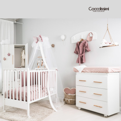 Cameretta Dreamy Coccolissimi – Culla, fasciatoio, coordinato tessile