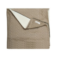 Copertina in maglia a trecce con pellicciotto Coccolissimi