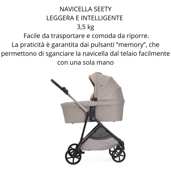 Trio Seety 2 con seggiolino auto Kory Essential I-Size Chicco