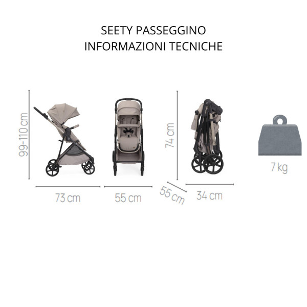 Trio Seety 2 con seggiolino auto Kory Essential I-Size Chicco