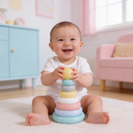 Anelli impilabili in legno 2542 – Gioco educativo Moni Toys