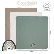 Mussole neonato Dreamy Coccolissimi – Tris in cotone personalizzabile