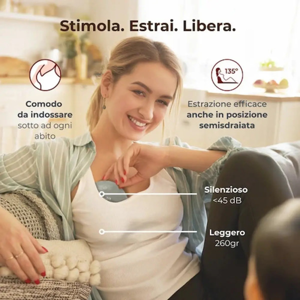 Tiralatte Indossabile Materno flow Nuvita | 3 Fasi, Vibro-Stimolazione