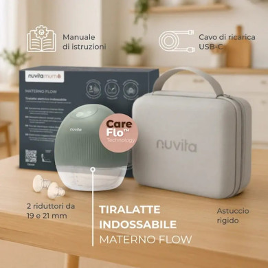 Tiralatte Indossabile Materno flow Nuvita | 3 Fasi, Vibro-Stimolazione