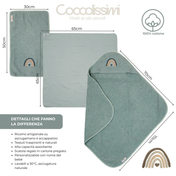 Set bagnetto neonato Mini Coccole Dreamy Coccolissimi personalizzabile