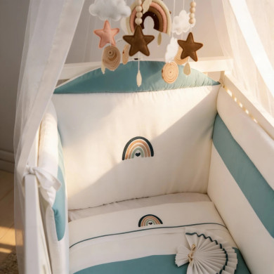 Completo Lettino Neonato Ricamato con Paracolpi – Coccolissimi