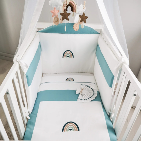 Completo Lettino Neonato Ricamato con Paracolpi – Coccolissimi