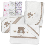 Corredino nascita Essential Orso Cuore – Set completo ricamato
