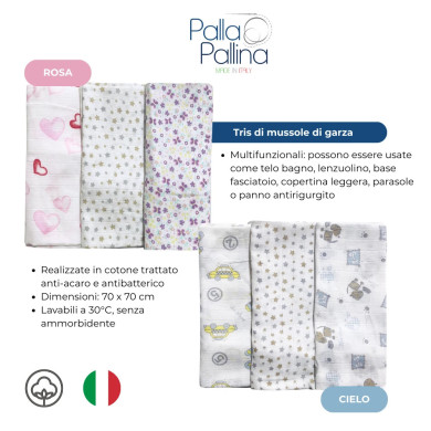 Corredino nascita Essential Orso Cuore – Set completo ricamato