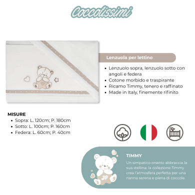 Corredino Nascita Premium Timmy - Set Completo in Cotone 100% Ricamato
