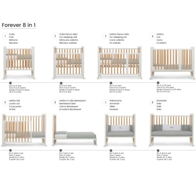 Lettino Evolutivo 8in1 Brevi Forever – Lettino Trasformabile e Sicuro