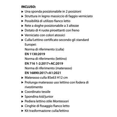 Lettino Evolutivo 8in1 Brevi Forever – Lettino Trasformabile e Sicuro