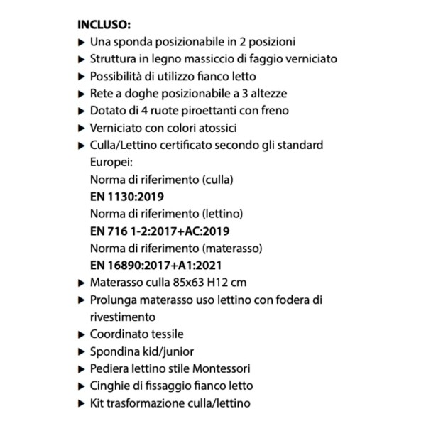 Lettino Evolutivo 8in1 Brevi Forever – Lettino Trasformabile e Sicuro