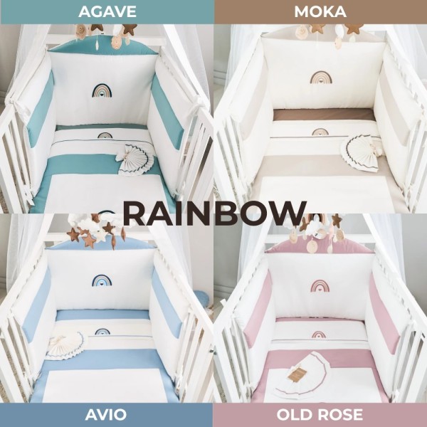 Completo Lettino Neonato Ricamato con Paracolpi – Coccolissimi