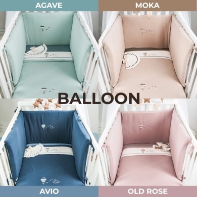 Completo Lettino Neonato Ricamato con Paracolpi – Coccolissimi