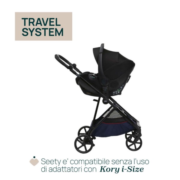 Trio Seety con seggiolino auto Kory Essential I-Size Chicco