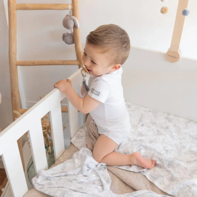 Body bambino maniche corte con apertura laterale PURE Bamboom